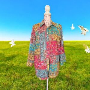 Lauren Ralph Lauren Paisley Patch Print Blouse